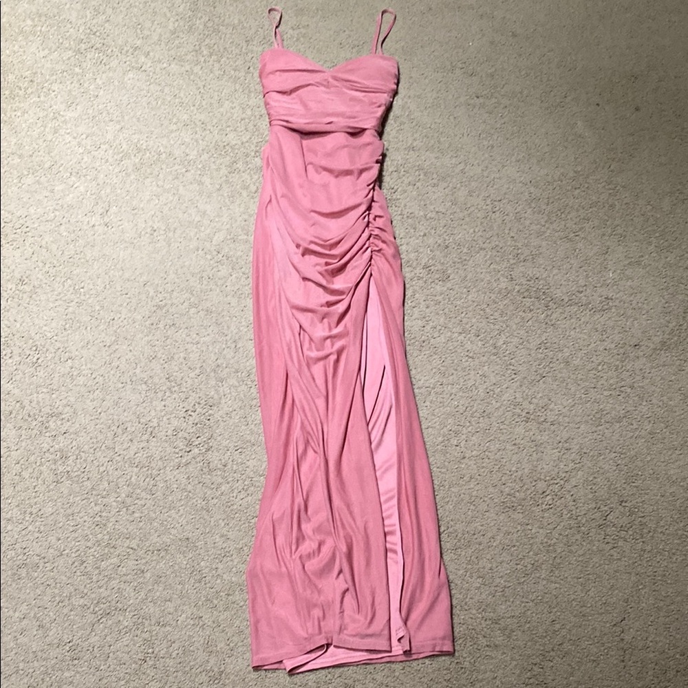 Rose Pink Formal Dress (Windsor Title: Chloe Lace-Up Ruched Column Formal Dress)